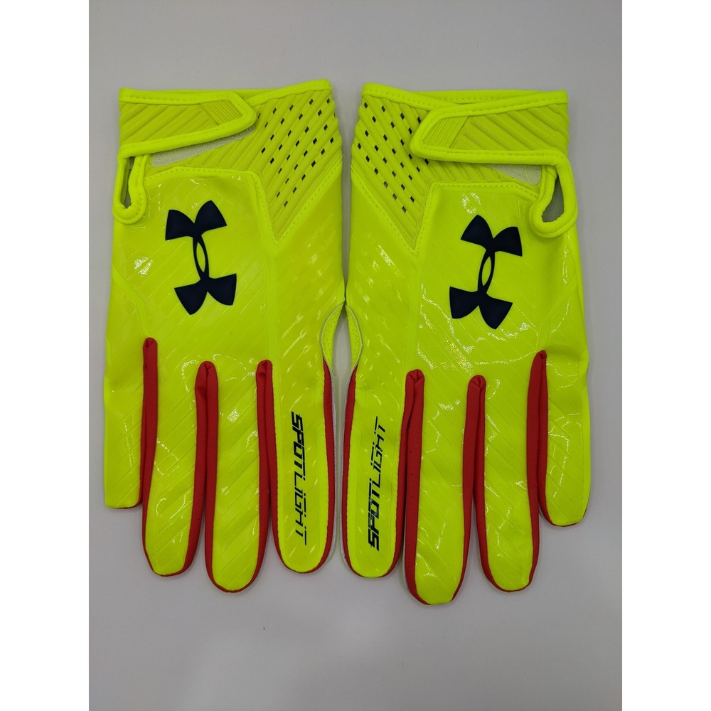 Under Armour NFL Spotlight Pro Football Receiver Gloves Extra Grip 3XL Neon